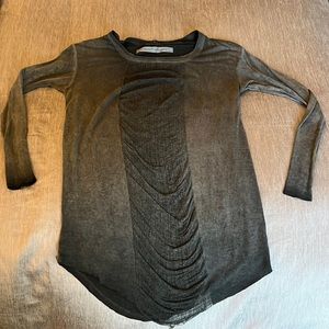 Raquel Allegra long sleeve charcoal shirt.